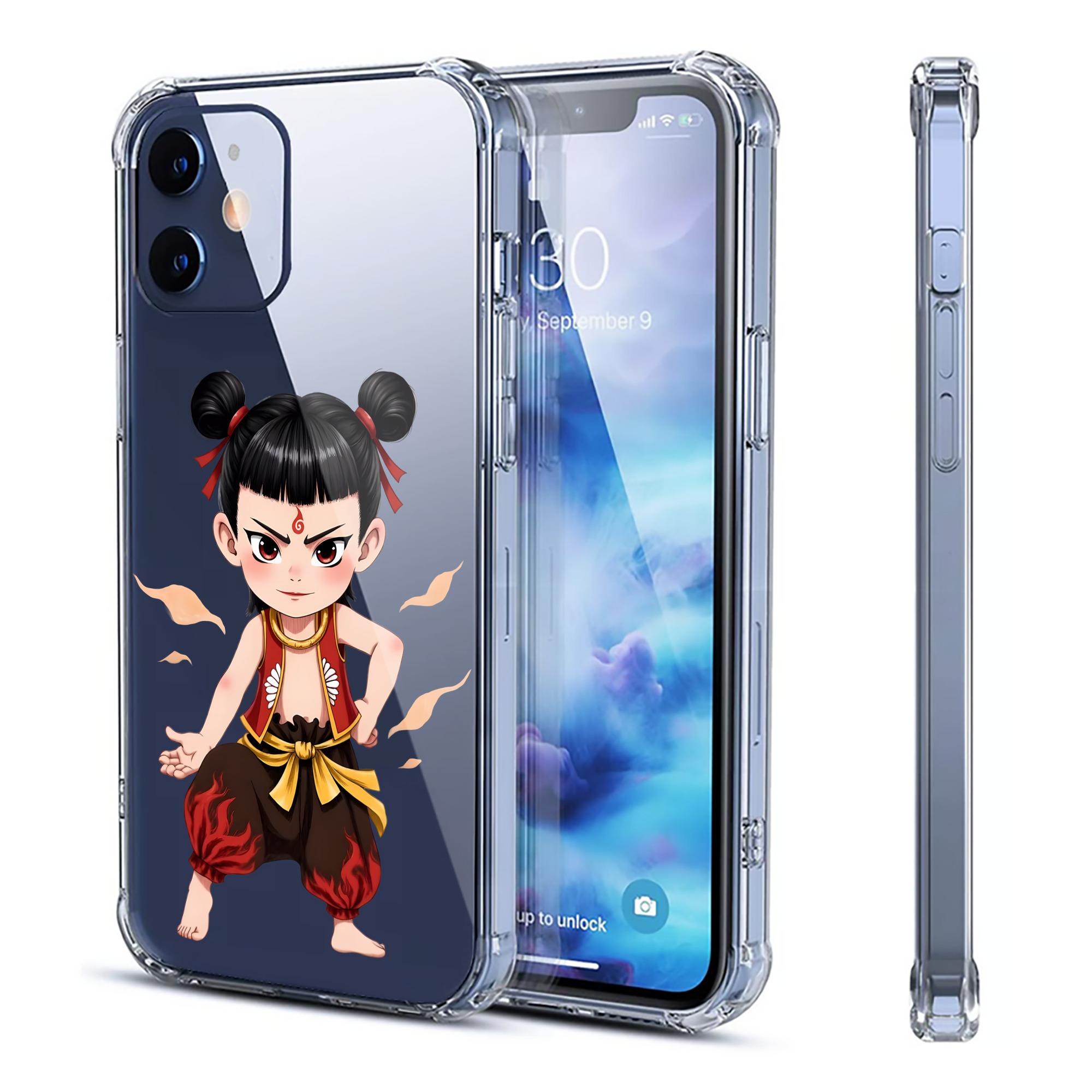 （画像用） Ne Zha 2 ナタ 魔童の大暴れ 【iPhone 12シリーズ対応】透明スマホケース（クリアソフトケース）